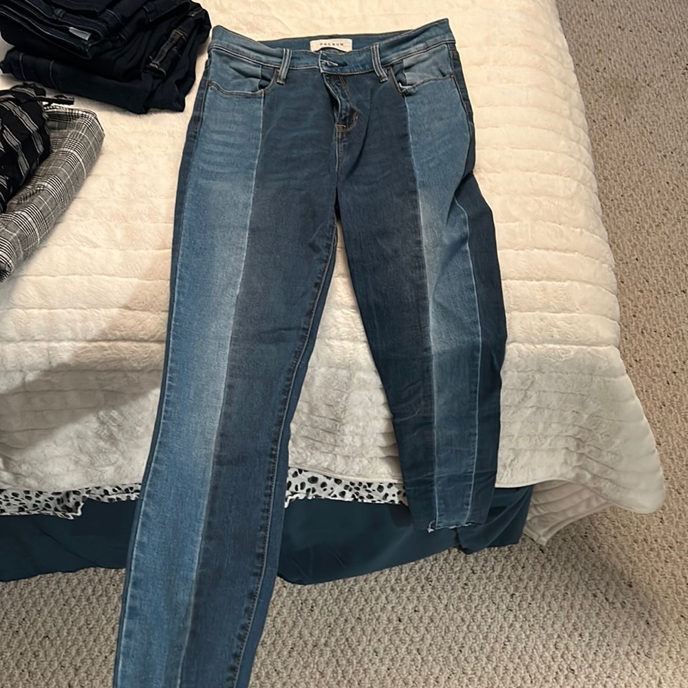 pacsun two-toned skinny jeans